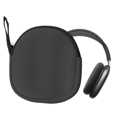 kwmobile Case for Apple AirPods Max/AirPods Max 2 Cover - Over Ear Headphone Storage Bag - Neoprene Headset Travel Pouch with Wrist Strap - Dark Grey - color: dark grey