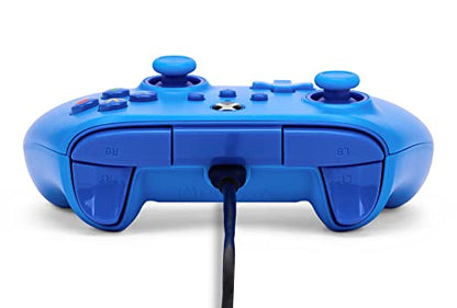 PowerA Wired Controller for Xbox Series X|S - blue, gamepad, video game/gaming controller, works with Xbox One, Officially Licensed - style: Blue