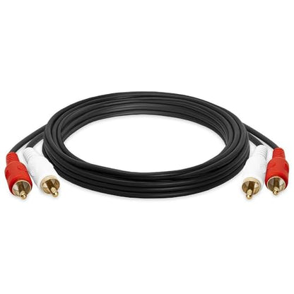 Cmple - 2 RCA Cables 6ft Dual RCA Male to Male Stereo Audio Speaker Cable Red and White Plugs Cord for Subwoofer, Audio Mixer, Amplifier, Car Stereo, Marine Audio - Black - size: 6FT