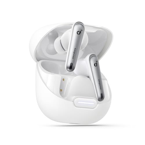 Soundcore by Anker Liberty 4 NC Wireless Earbuds | 98.5% Noise Reduction, Adaptive Noise Cancelling to Environment, Hi-Res Sound, 50H Battery, Wireless Charging, Bluetooth 5.3 - color: Clear White