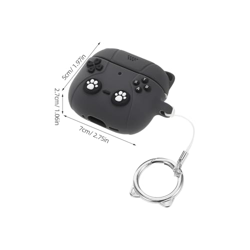 jojofuny Silicone Earphone Protective Case Cover for Earbuds 4, Dark Grey Earbud Skin Protector with Charging Opening, Earphone Storage Sleeve for Travel and Daily Use