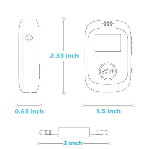 KAIY Bluetooth Adapter for Airplane Headphones | Bluetooth Transmitter for TV/PC/Gym, Bluetooth Receiver for Stereo Receiver, Wireless 3.5mm AUX Adapter for Car Music