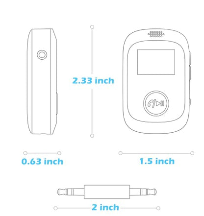 KAIY Bluetooth Adapter for Airplane Headphones | Bluetooth Transmitter for TV/PC/Gym, Bluetooth Receiver for Stereo Receiver, Wireless 3.5mm AUX Adapter for Car Music