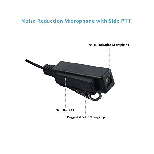 2-Wire Tube Earpiece Compatible with Baofeng UV-5R Kenwood TK-3360
