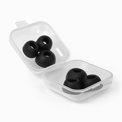Geiomoo Silicone Ear Tips for JBL Tune Buds, Replacement Eartips Earbuds Earpads (Black, L/M/S)