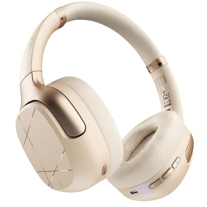 Hybrid Active Noise Cancelling Headphones, Wireless Over Ear Bluetooth - color: Cream White
