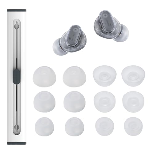 6 Pairs Replacement Silicone Ear Tips Compatible with Beats Studio Buds/Fit Pro/Studio Buds +, Silicone Earbuds Eartips Buds Cover Set for Beat Studio Buds (Transparent with Pen) - color: Transparent with Pen