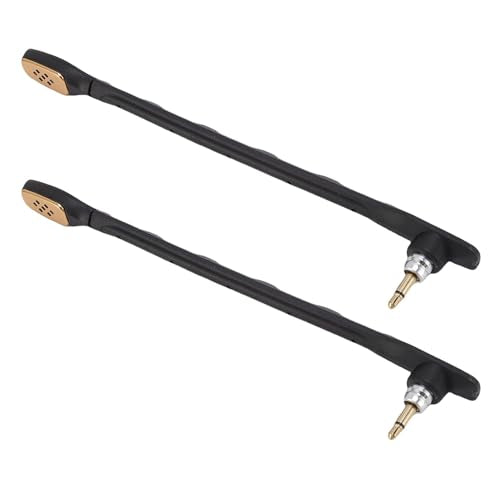 Yunseity 2pcs Replacement Microphones for Astro TR Headset Detachable Boom Mic with Noise Cancelling Clear Sound Gold Plated 3.5mm Plug (Black) - color: Black