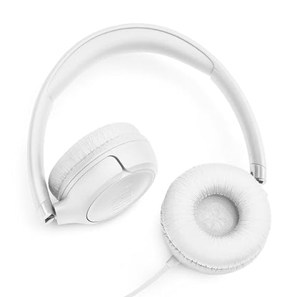 JBL Tune 530C - Wired On-Ear Headphones - White | JBL Pure Bass Sound, Hi-Res Audio, Wide compatibility, 3-button remote with microphone, Easy EQ presets - color: White