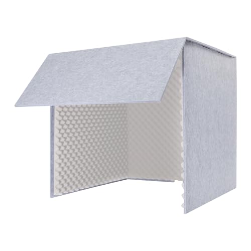 Desktop Soundproof Cover, 80x80cm Portable Vocal Isolation Booth with Acoustic Foam, Microphone Isolation Booth Cube, Noise Reducing Shield for Microphone, Streaming, and Office Privacy (Gray) - color: Gray