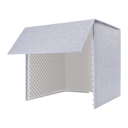 Desktop Soundproof Cover, 80x80cm Portable Vocal Isolation Booth with Acoustic Foam, Microphone Isolation Booth Cube, Noise Reducing Shield for Microphone, Streaming, and Office Privacy (Gray) - color: Gray