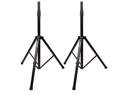 Monoprice PA 스피커 스탠드, 에어 쿠션 포함, 조절 가능 - 한 쌍, 높이 조절 가능 104.2-192.9cm(41.5-74.5인치), 59kg(130파운드) 스탠드당 적재 용량, 튼튼한 스틸