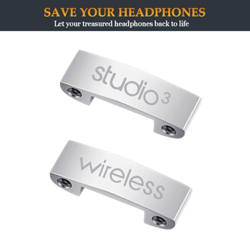 Studio 3 Replacement Parts as Same as OEM A1914 Hinges Durable Accessories Repair Kit Compatible with Beats by Dre Studio3 (A1914) and Studio Pro (A2924) Wireless Over-Ear Headphones (Silver) - color: Silver