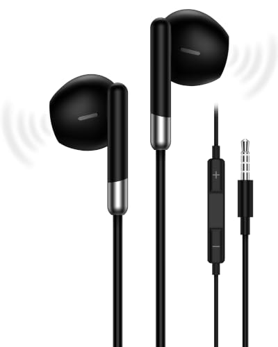 Wired Earbuds Headphones 3.5mm AUX Plug Cord, Apple Airpods Gaming Earbuds | 3.5mm Jack Earphones with Mic Noise Isolating for iPhone Samsung Sony Android iPad Laptops PC Tablets Kindle Switch MP3/4 PS5