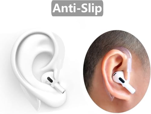 ALXCD Ear Hooks Compatible with AirPods 4 4th Gen, 2 Pair Anti-Slip Adjustable Soft Rubber Earhook, 2 Pairs Silicon Ear Tips Hook, Compatible with AirPods 4 2+2 Pairs 615 White - color: White