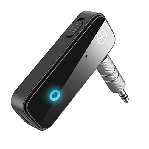 Bluetooth AUX Adpater for Car, Bluetooth 5.3 Transmitter Receiver, 3.5mm Aux Audio Adapter, Wireless Audio Receiver for Car Stereo/Home Stereo/Headphones/Speaker/Laptop/TV - color: Glossy Black
