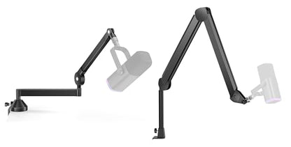 InnoGear Mic Stand Set, 360° Rotatable Low Profile Mic Arm & Boom Arm with Cable Management Channels Height Riser for Blue Yeti FIFINE AM8 K669B HyperX QuadCast S SoloCast AT2020 Shure SM7B and More