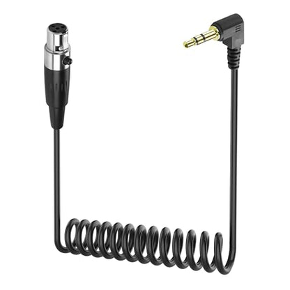 Mini XLR to 3.5mm Stereo Audio Cable Right Angle 1/8" TRS Plug to 4-pin Mini XLR Female Microphone Cable Coiled Mini XLR to 3.5mm Cable for DSLR Cameras,Microphones 1.64Ft (4-pin Mini XLR) - style: 4-pin Mini XLR