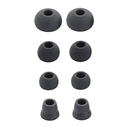 Replacement Silicone Earbuds Ear Tips Eargels Buds Set Compatible with Beats Powerbeats 3 Powerbeats 2 Wireless in-Ear Earphones (4 Pairs/Asphalt Grey) - color: Asphalt Grey