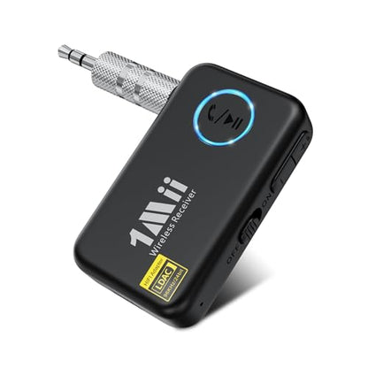 1Mii LDAC Bluetooth Aux Adapter for Car, Bluetooth Car Receiver | Volume Control, 10H Battery Life, Hands Free Calls, Wireless Audio Receiver for Home Stereo/Wired Headphones/Speaker - style: ML100Pro (Upgrade)