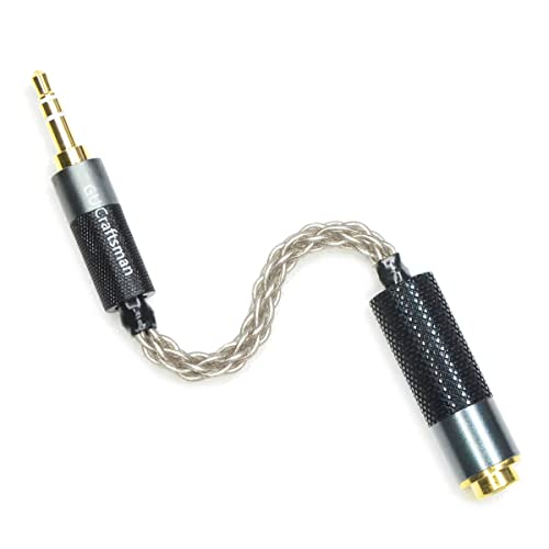 3.5mm Stereo Male to 4.4mm Balanced Female Portable Headphone Adapter Cable 6N Single Crystal Silver Headphone Jack Convert Cable for Audio Players with 3.5mm Ports