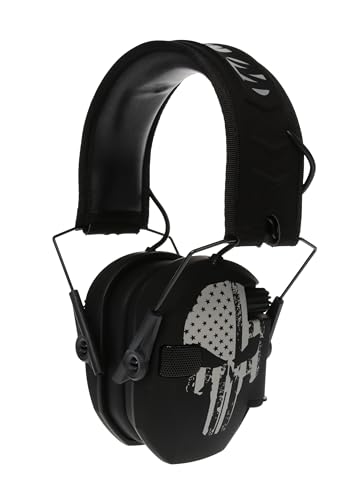 Walker's Razor Slim Electronic Earmuffs | Protective Case - color: Punisher