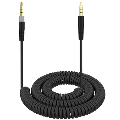 Saipomor 3.5mm Coiled Audio AUX Cable Compatible with HyperX Cloud Mix and Cloud Alpha Gaming Headphones – Replacement Cord for Kingston HyperX Headsets