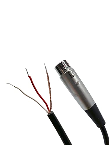 1 Foot Custom Cable Connection Pro-Audio XLR Balanced Microphone Female to Blunt 18 AWG Economy Shielded Install Cable - size: 1 Foot, style: Female to Blunt