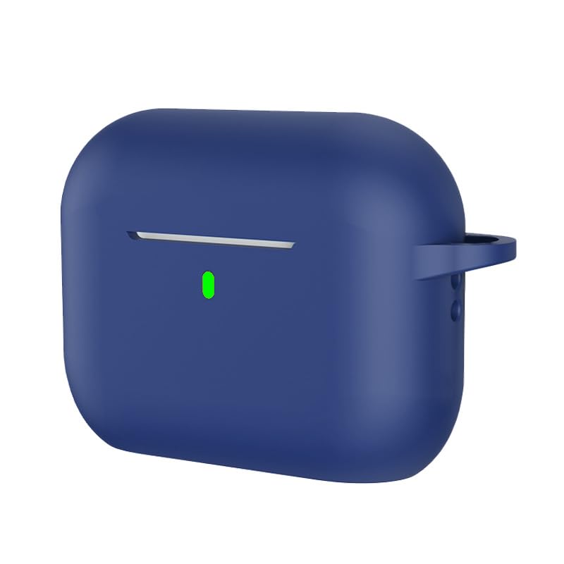 Shockproof Silicone Cover for Wireless Earbuds Case Shell with AntiScratch Protections Nonslip Grip Protector - color: Midnight Blue