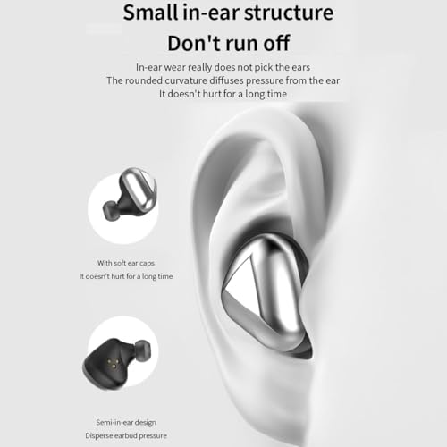 Mini Wireless Headphones Bluetooth Earbuds, 70 Hours of Battery Active Noise Cancellation, Bilateral Talking Swivel Charging Case, 500mAh Charging Case with Microphone, Pink