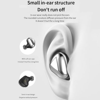 Mini Wireless Headphones Bluetooth Earbuds, 70 Hours of Battery Active Noise Cancellation, Bilateral Talking Swivel Charging Case, 500mAh Charging Case with Microphone, Pink