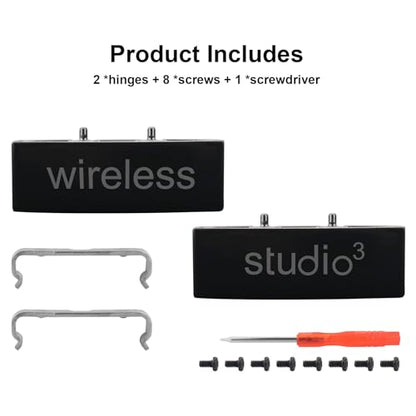 Studio 3 Hinge Headband Connector Replacement Metal Repair Parts Compatible with Beats Studio 3.0 Wireless Over-Ear Headphones Repair Kit (Black) - color: Black