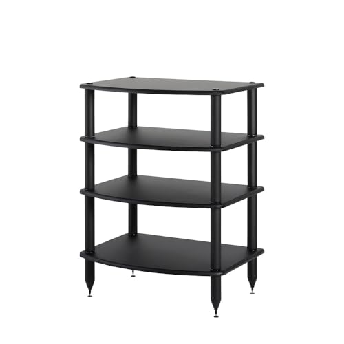 Pangea Audio Vulcan Four Shelf Audio Rack, Media Stand, and Components Cabinet 4 Shelf Black - color: 4 Shelf Black