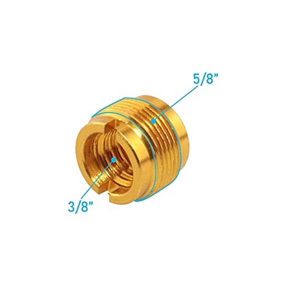 4pcs Mic Stand Adapter Aluminum 5/8" Male to 3/8" Female Screw Adapter for Microphone Stand Clips Mic Stand Holder Adapter, Gold