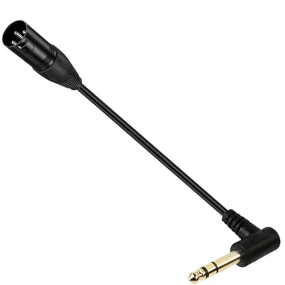 90 Degree Right Angle 1/4 Inch TRS to XLR Male Balanced Signal Interconnect Cable Quarter inch to XLR Patch Cable 0.5m(6.35mm Mono Male) - color: 6.35mm Mono Male