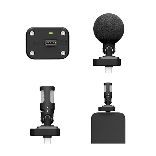 Shure MV88 USB-C Microphone for Mobile Recording - Black | Portable USB-C mic for vlogging with auto level mode, real-time denoiser and four selectable polar patterns