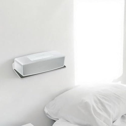 Wall Shelf Speaker Stand, Small Wall Holder Speaker Mount for Webcam, Cell Phones, Display Shelf Acrylic Floating Shelf (9-Inch (White)) - color: White