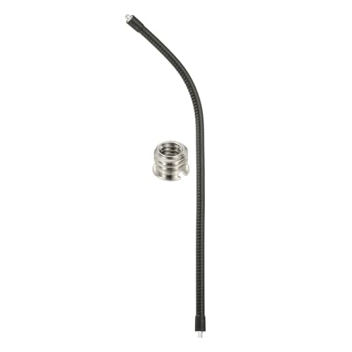 PATIKIL 16" Gooseneck, 1/4"-20 Male to Male Thread Metal Universal Hose Flexible Arm Gooseneck Tube Extension Holder with Reducing Screws for Action Camera, Phone, Microphone, Black - size: 40cm