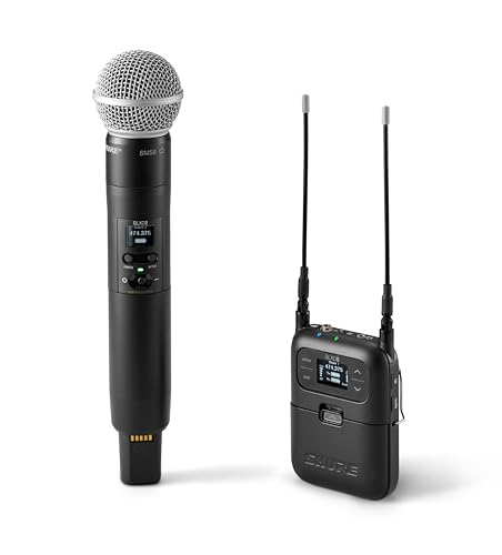 Shure SLXD25/SM58 Portable Digital Wireless System with SLXD2 Handheld Transmitter with SM58 legendary Cardioid Dynamic Vocal Microphone and SLXD5 Single-Channel Receiver | H55 Band (SLXD25/SM58-H55) | SLXD2 Handheld Transmitter, H55 Band (SLXD25/SM58-H55