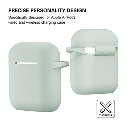 Compatible with AirPods Case Cover, Full Protective Silicone Skin Dust-Proof Designed for Apple AirPods 1st 2nd Generation with Keychain, Front LED Visible, Fog - color: C-Fog