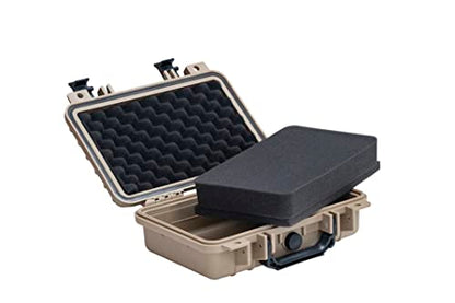 MEIJIA Portable All Weather Waterproof Protective Hard Case, Small Camera Case,Dry Case with Customizable Foam,Fit Use of Drones, Camera,Equipments, 11.65 ”x8.35”x3.78” - color: Desert Tan