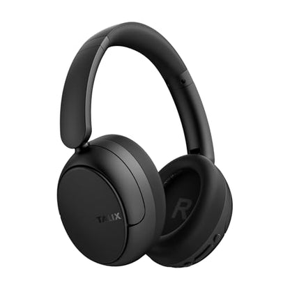 TALIX H30 Hybrid Active Noise Cancelling Headphones, 110H Playtime Hi-Res Audio Bluetooth 6.0 Wireless Over Ear ANC Headphones for Commute/Travel (Black) - color: Black