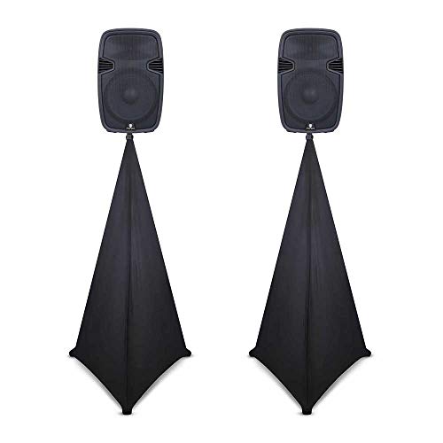PRORECK Speaker Stand Cover Tripod Stand Skirt Skrim 360 Degree Cover Black x 2 - color: TWO PACK-BLACK