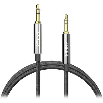Anker Powerline 3.5mm Audio Cable 4ft, Premium Aux Cord with Gold-Plated Connectors, Tangle-Free Durable Stereo Cable for Car, Headphones, Speakers, and Home Audio