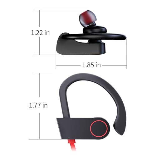 JOYWISE Bluetooth Headphones Wireless Earbuds 16H Playtime Wireless Headphones IPX7 Waterproof Bluetooth 5.3 Running Ear Buds with Mic Stereo in Ear Earphones Sound Isolation for Workout, Sports Red - color: Red