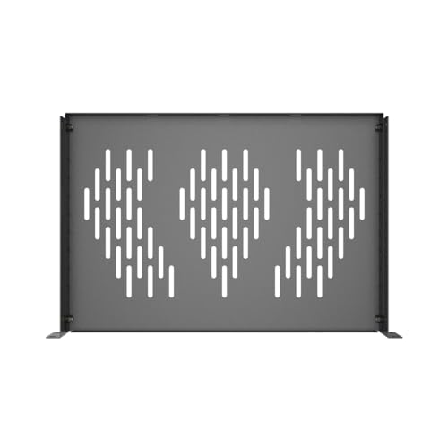 Beiyier 2PCS 1U Server Rack Shelf, Suitable for 19" Network Equipment Racks and Cabinets, Ventilated Cantilever Tray, Depth of 12 inches, Well-Ventilated (Black) - size: 12”
