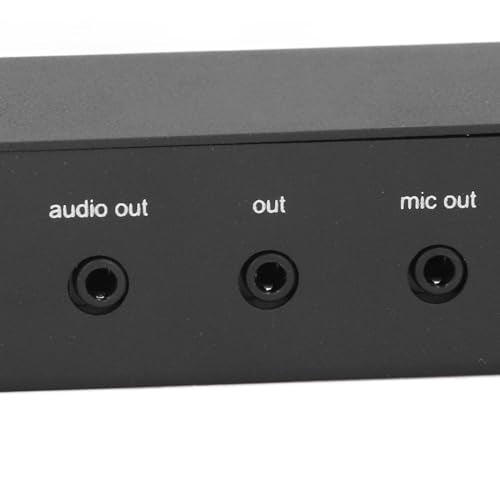 Stereo Sound Preamplifier, Microphone Headphone Amp with 3 Output Ports and Independent Volume Control, for Condenser Dynamic Mics Instruments Speakers
