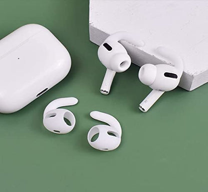 Ear Hooks Kit Replacement for Air Pods Pro, 2 Pairs Over-Ear Soft Ear Hooks & 2 Pairs Anti Slip Silicone Eartips & 3 Pairs S/M/L In-Ear Eartips, Fit Air Pods Pro 1+1+2S+3 White - color: White