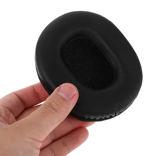 2Pcs Oval Foam Earphone Sponge Covers Replacement Ear Pads for Headphones and Office Headsets, Sweat-Resistant Earbud Pad Protectors, Black 100X80Mm for Long Wear Use