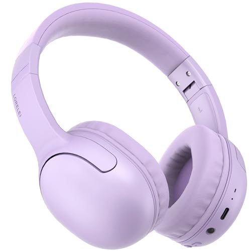 LORELEI B-E5 Kids Bluetooth Headphones, Wireless Headphones for Kids, Foldable 40H Playtime, Built-in mic, On Ear Headsets for Child/Teens/School/Tablet(Space Purple) - color: Purple